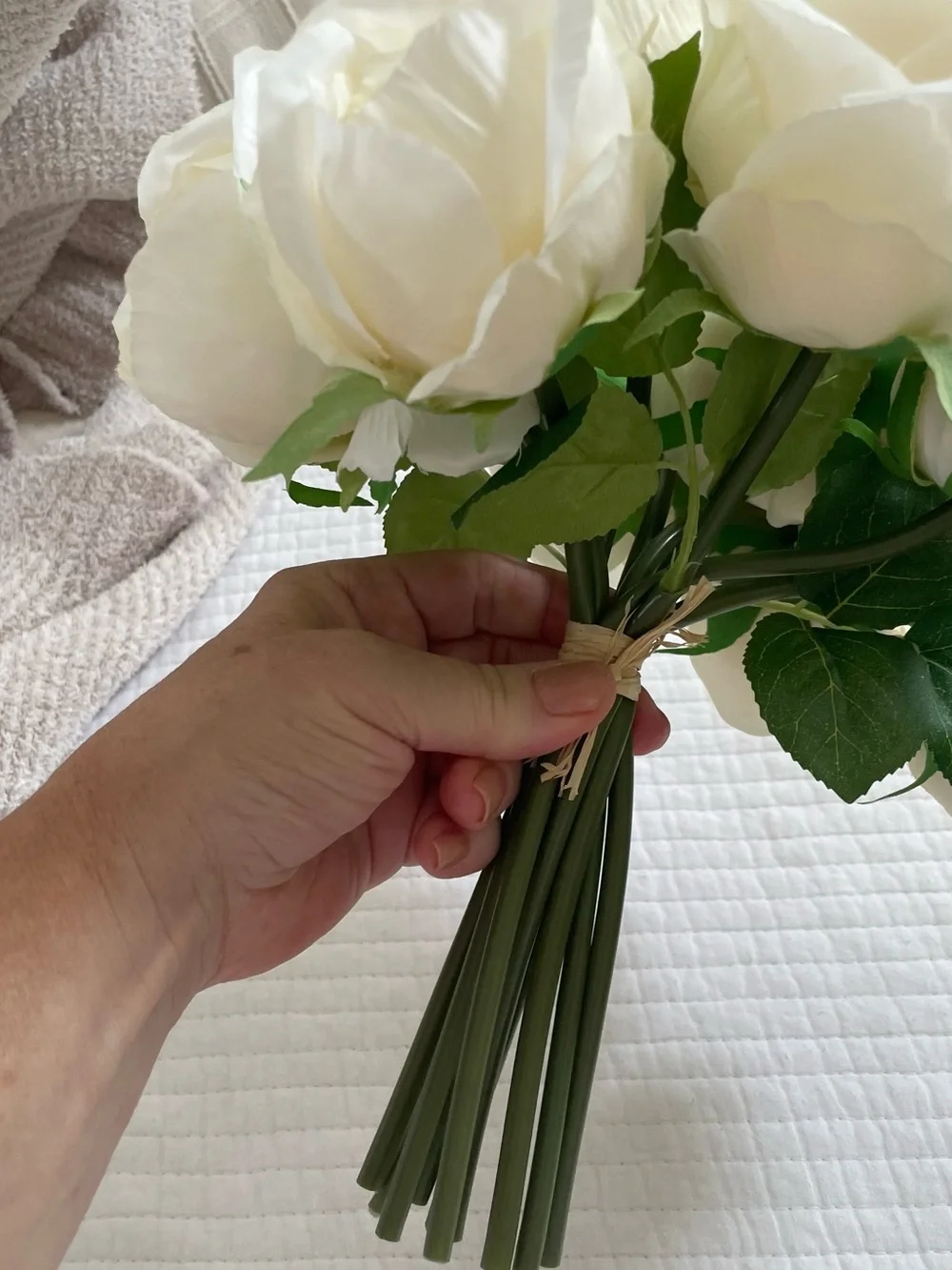 Cream Artificial Rose Bouquet - Home Accents